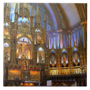 Canada,  Quebec,  Montreal. Interior of Notre Tile