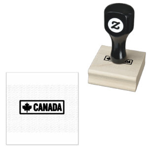 Canada Rectangle Shape Printed Jet Black Ink Colou Rubber Stamp