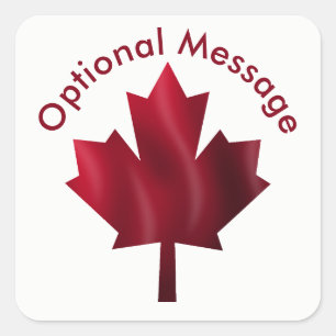 Canada Red Maple Leaf Custom Square Sticker