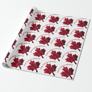 Canada Red Maple Leaf Custom Wrapping Paper