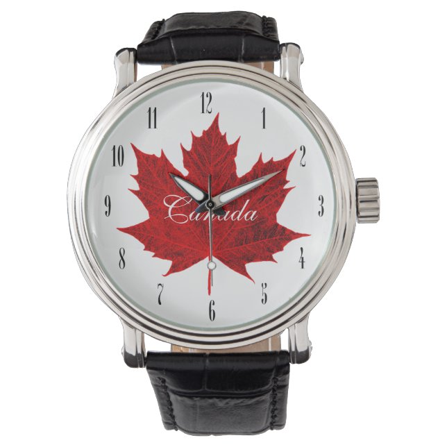 Canada-Red Maple Leaf/customisable Watch (Front)