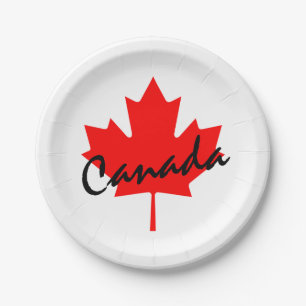 Canada Red Maple Leaf Paper Plate