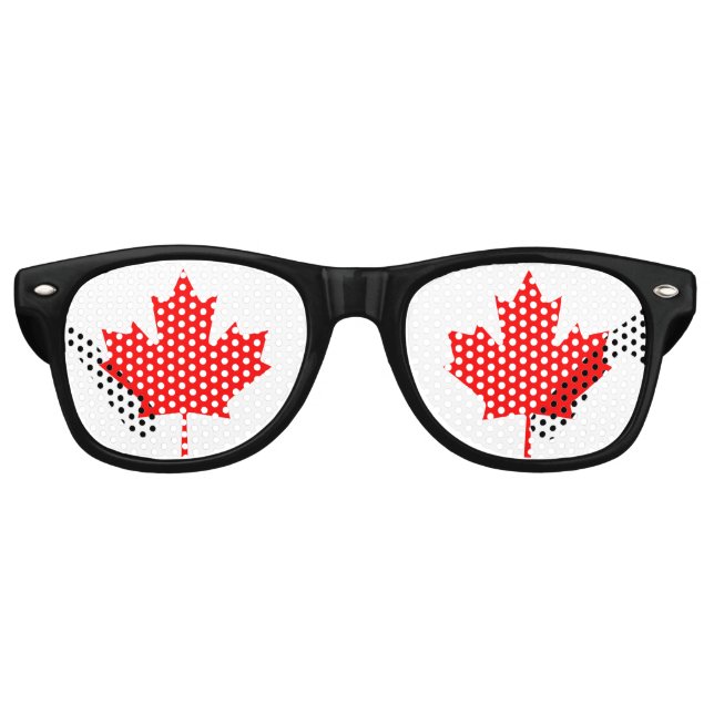 Canada Red Maple Leaf Retro Sunglasses (Front)