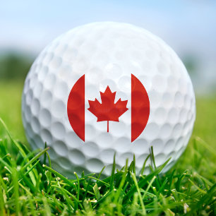 Canada Red & White Canadian Flag Maple Leaf Golf Balls