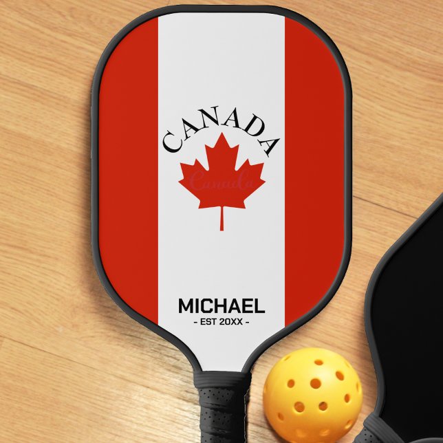 Canada Red & White Canadian Flag Pickleball Paddle (Canada Canadian flag pickleball paddle)