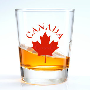 Canada Red & White Canadian Flag Shot Glass