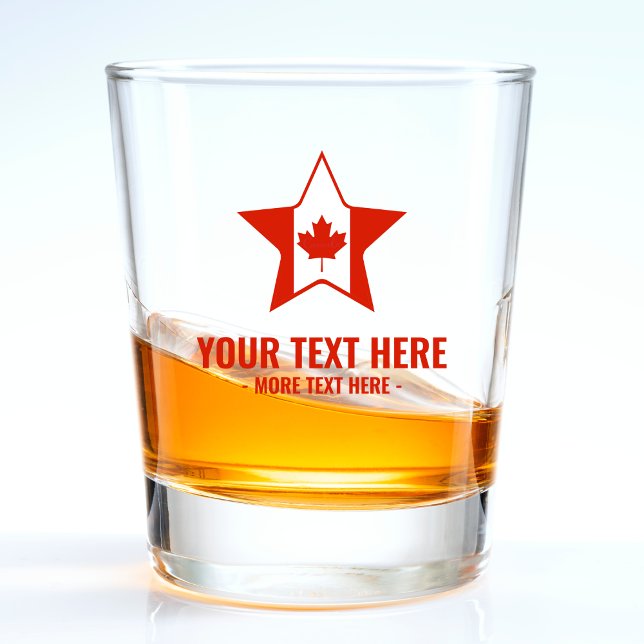 Canada Red & White Star Canadian Flag Shot Glass (canada canadian flag star maple leaf shot glass)