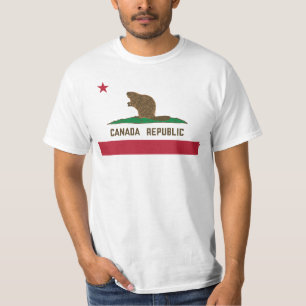 Canada Republic California Flag Beaver T-Shirt