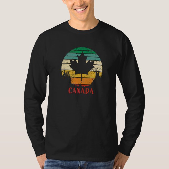 Canada Retro Distressed Maple Leaf T-Shirt (Front)
