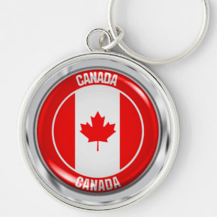 Canada Round Emblem Key Ring