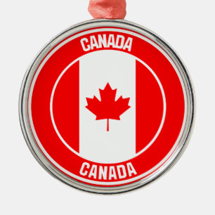 Canada Round Emblem Metal Ornament