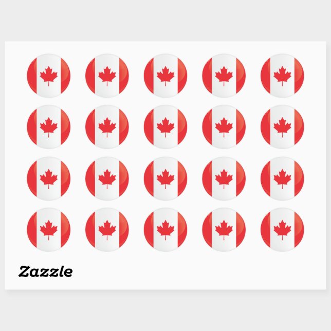Canada  Round Icon Flag Classic Round Sticker (Sheet)