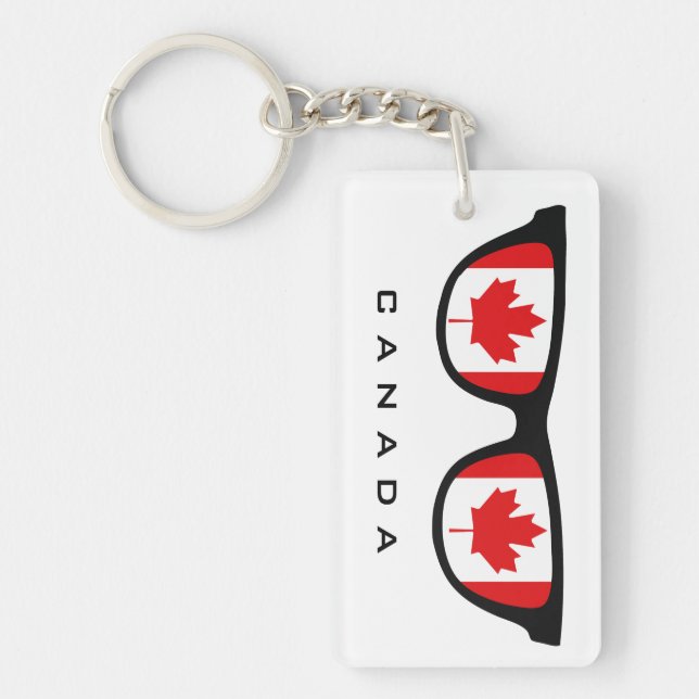 Canada Shades custom text & colour key chain (Front)