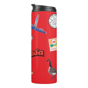 Canada Sights to See Colorful Canadian Pride Thermal Tumbler