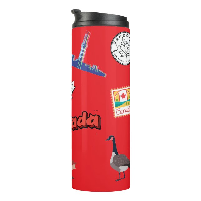 Canada Sights to See Colourful Canadian Pride Thermal Tumbler (Rotated Right)