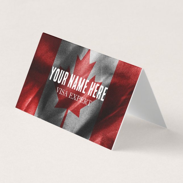 Canada silk flag business card (Front)