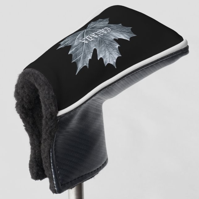 CANADA SILVER MAPLE LEAF GOLF HEAD COVER (3/4 Front)