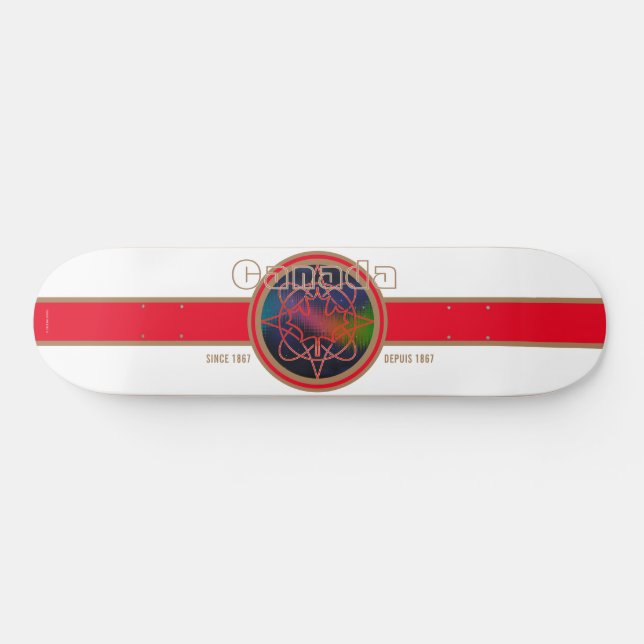 Canada Since 1867 Aurora (White) Skateboard (Horz)