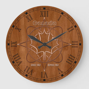 Canada Since 1876 Wood Copper Acrylic Wall Clock