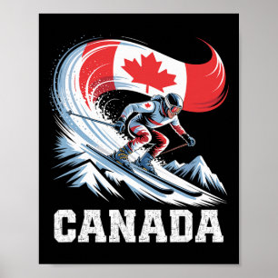 Canada Skiing Design Winter Ski Sports Art Poster