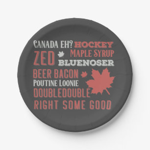 Canada Slang Subway Art Paper Plate