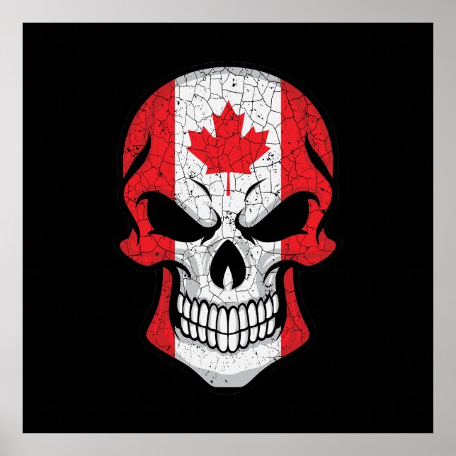 Canada Smiling Skull Flag Poster (Front)