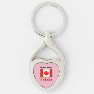 Canada Snow Canadian Flag Personalised  Key Ring