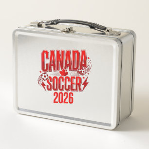 Canada Soccer 2026 Soccer Bold Country Typography  Metal Lunch Box