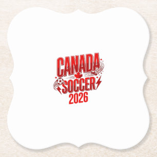 Canada Soccer 2026 Soccer Bold Country Typography  Paper Coaster