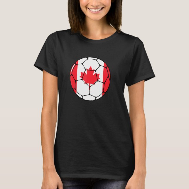 Canada Soccer Ball Flag Jersey Futbol Canadian Foo T-Shirt (Front)