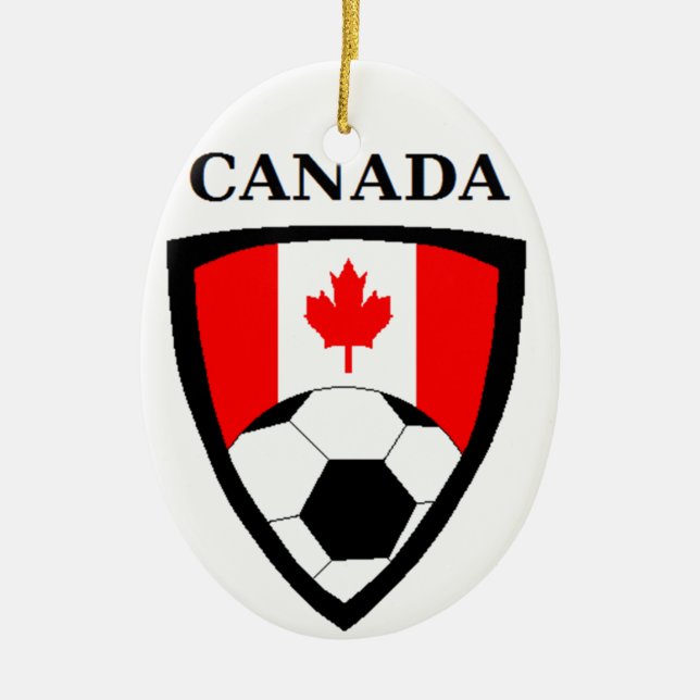 Canada Soccer Ceramic Tree Decoration (Front)