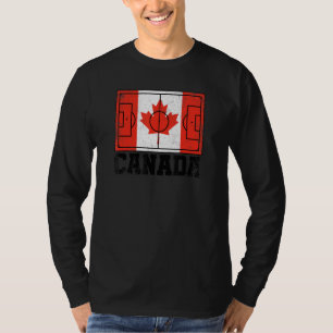Canada Soccer Field Country Flag Canadian Pride T-Shirt