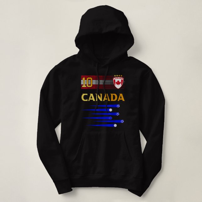 Canada Soccer Jersey Canadian Flag Football Lovers Hoodie (Design Front)
