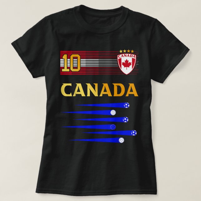 Canada Soccer Jersey Canadian Flag Football Lovers T-Shirt (Design Front)