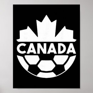 Canada Soccer Team Sports Flag Mapple Leaf Men Wom Poster