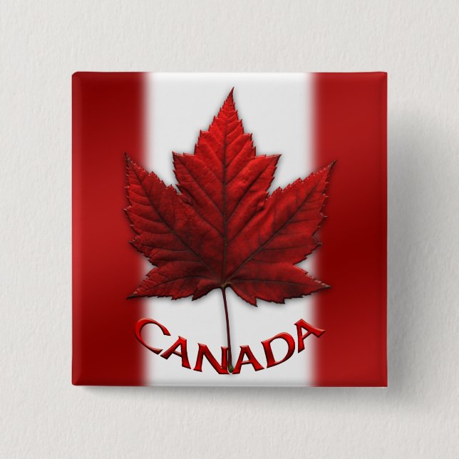 Canada Souvenir Buttons Canada Flag Maple Leaf Pin (Front)