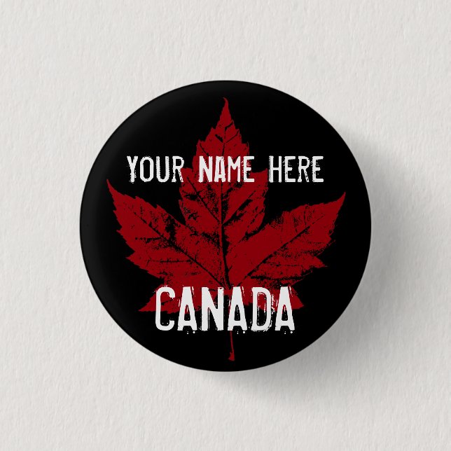 Canada Souvenir Buttons Personalised Canada Button (Front)