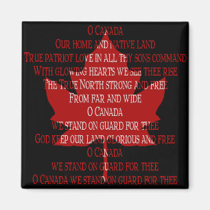 Canada Souvenir Fridge Magnet Canada Anthem Magnet