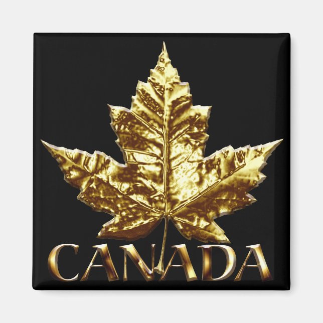 Canada Souvenir Fridge Magnet Gold Canada Gift (Front)