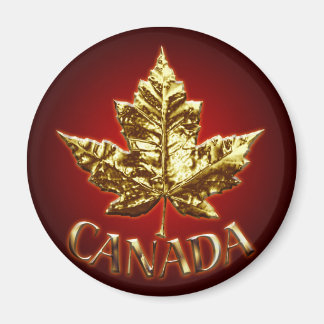 Canada Souvenir Fridge Magnet Gold Maple Leaf Gift