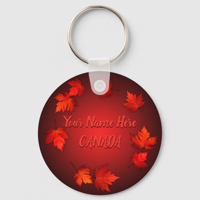 Canada Souvenir Key Chain Personalised Canada Gift (Front)