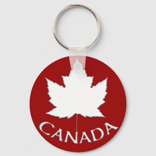 Canada Souvenir Key Chain Red & White Maple Leaf
