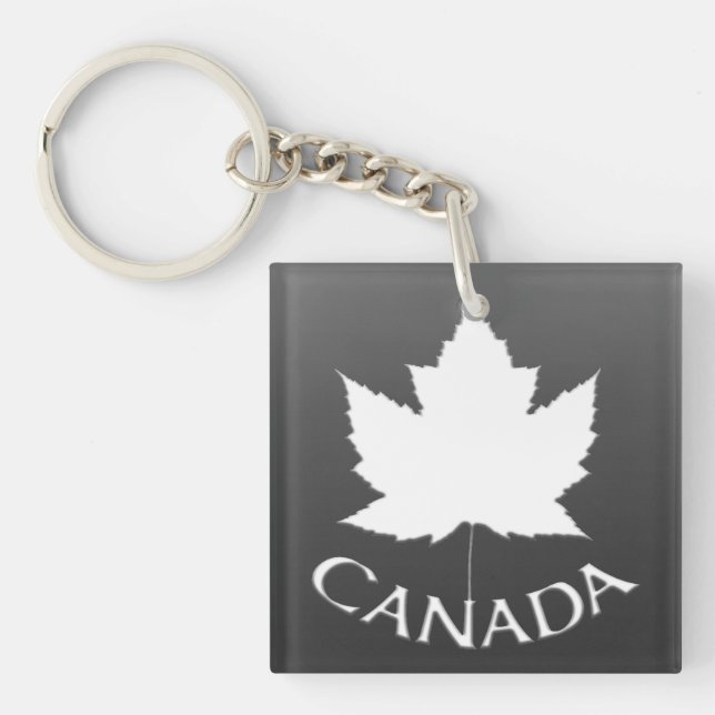 Canada Souvenir Key Chain White Maple Leaf (Front)