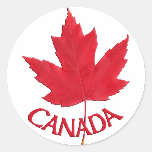 Canada Souvenir Stickers Red Maple Leaf Stickers (Front)