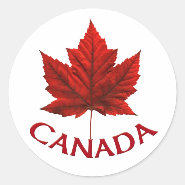 Canada Souvenir Stickers Red Maple Leaf Stickers (Front)