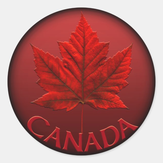 Canada Souvenir Stickers Red Maple Leaf Stickers (Front)