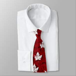 Canada Souvenir Tie Red Retro Mapleleaf Canada Tie