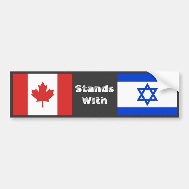 Canada Stands With Israel Bumper Sticker (Front)