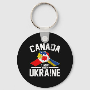 Canada Stands With Ukraine Ukrainian Canadian Flag Key Ring