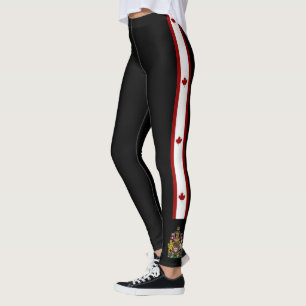 Canada stripes flag leggings